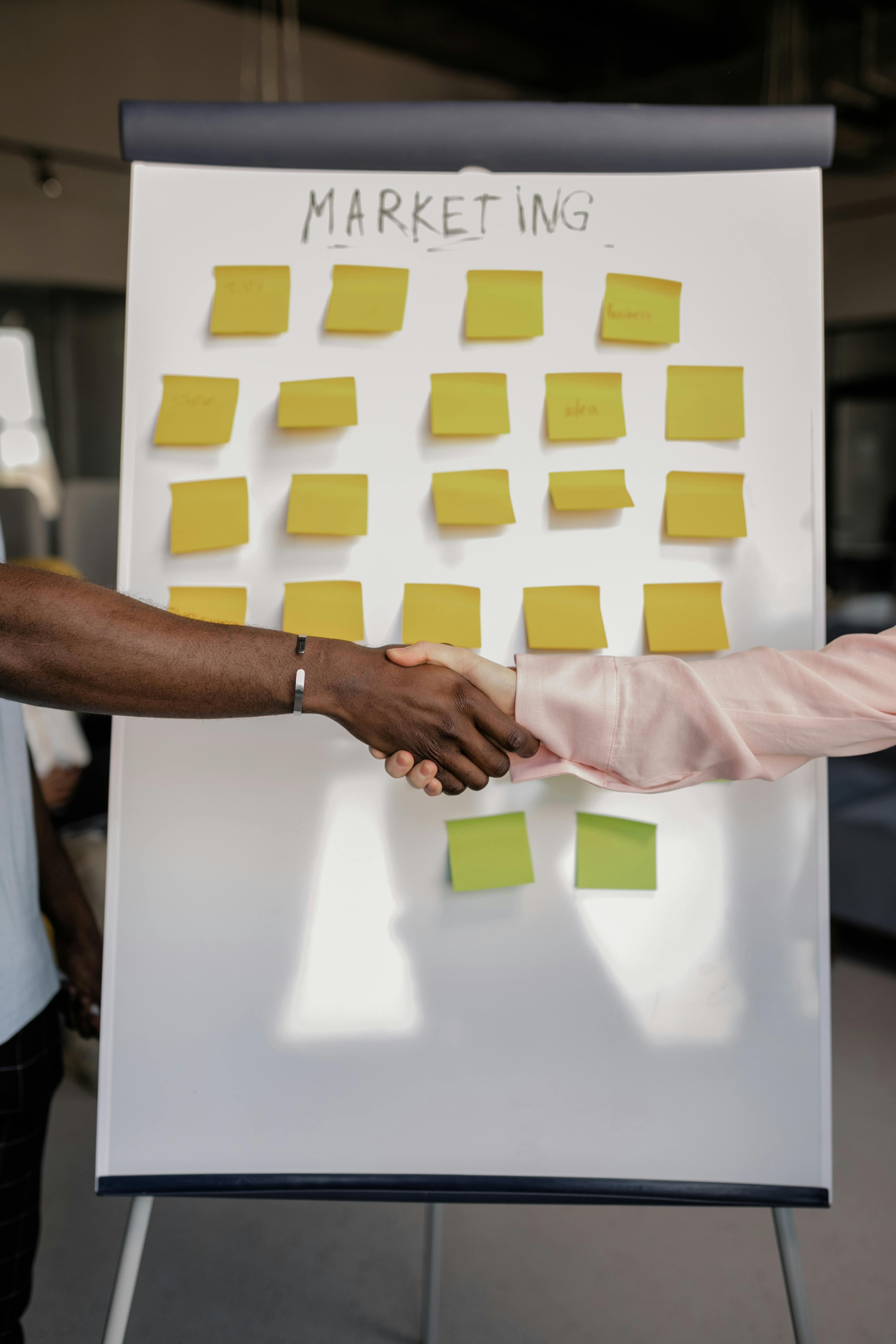 Marketing collaboration handshake